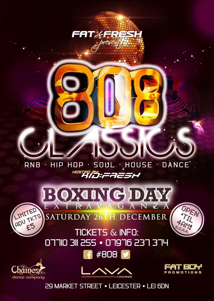 Top Floor.. House/Deep House - R'n'B - Dance With DJ FMB.  
Basement.. Soul - Old Skool - Hip Hop With <a href="/KidFreshDJ/">Kid Fresh</a>