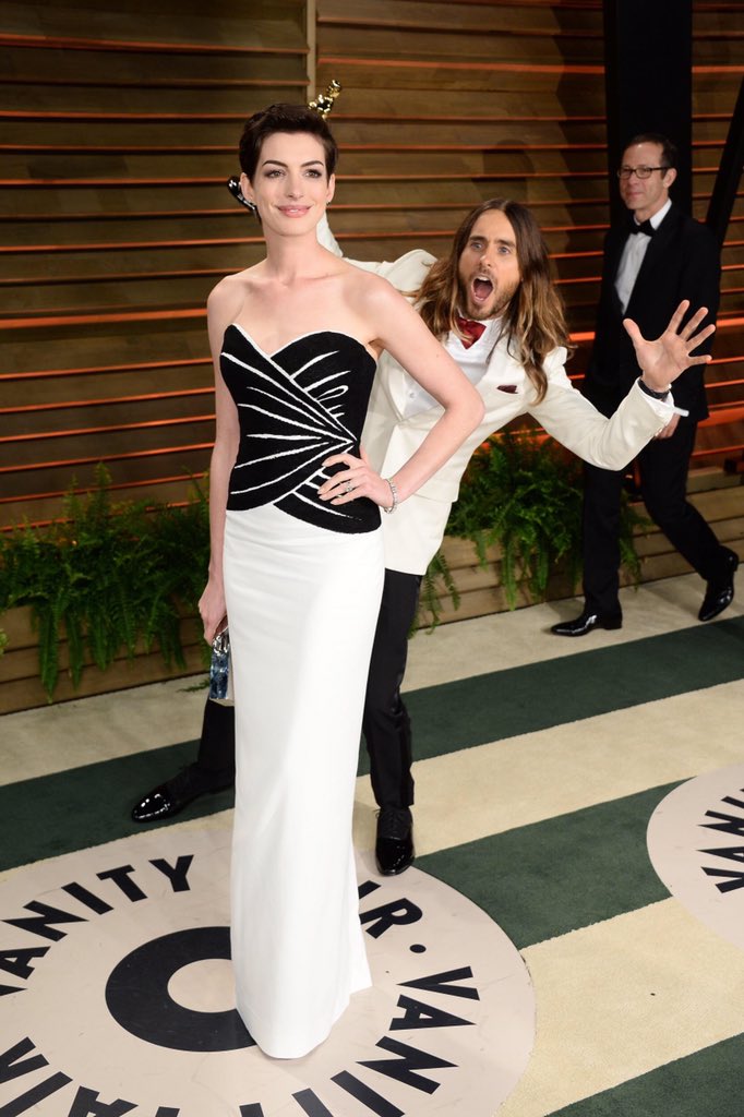 The Joker photobombing Catwoman. Happy Birthday Jared Leto!!   