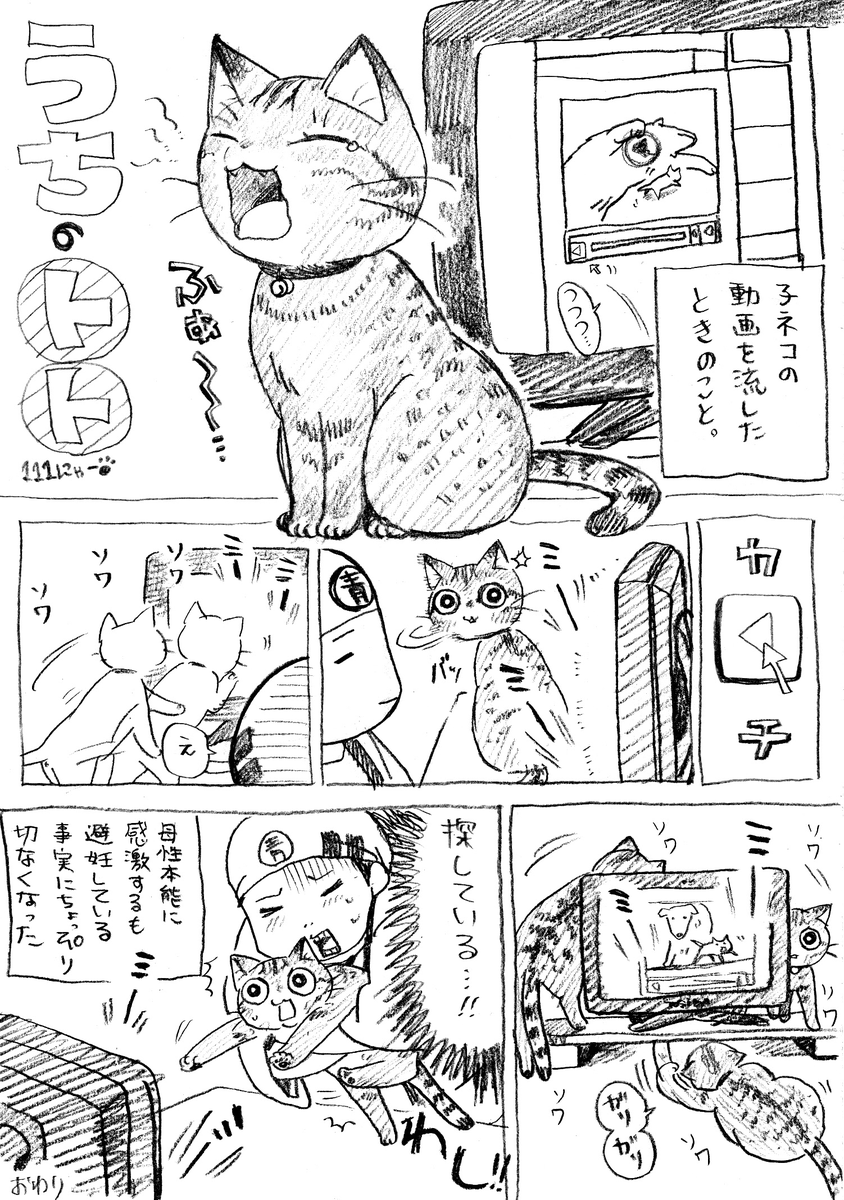 ねこまんが。第111話。今年もあと4日!今年分、あと、ねこまんが3話分、なんとか更新間に合わせます! 