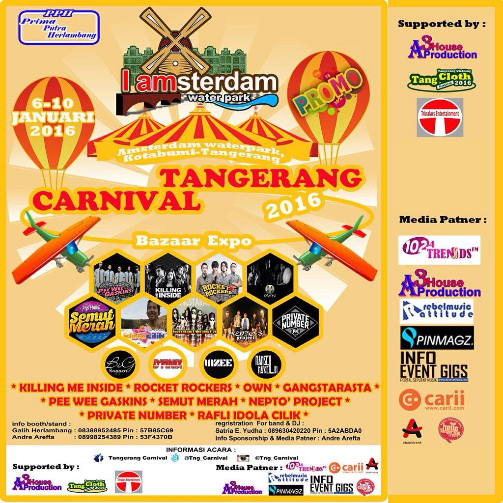 Oh iya, kita perform hari rabu 6januari, ada <a href="/PWGofficial/">Pee Wee Gaskins</a> <a href="/smtmrh/">SEMUT MERAH POP PUNK</a> @TOYSOFBOYS_ cuma di <a href="/tng_carnival/">Tangerang Carnival</a> !!