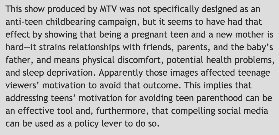 hnshah's tweet photo. How MTV's "16 and Pregnant" Reduced Teen Pregnancy https://t.co/YbMyN0GdU3 https://t.co/MmS076crRr