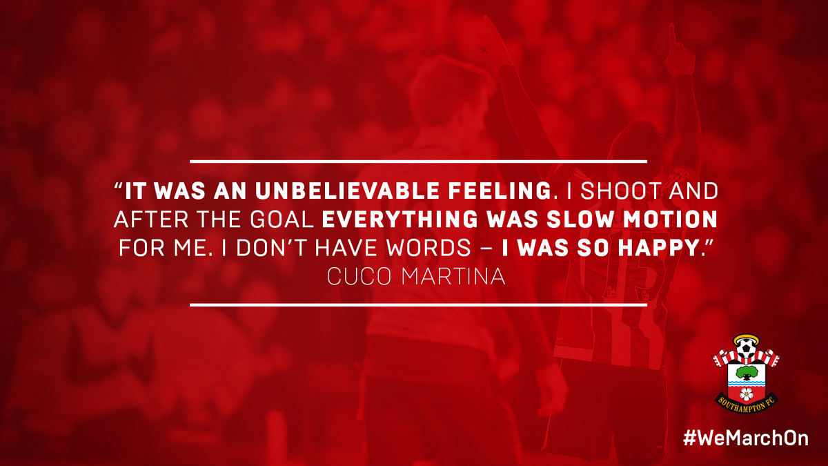 #SaintsFC's @CucoMartina says it was an "unbelievable feeling" to score against #Arsenal – sfcne.ws/CMPostAFCH