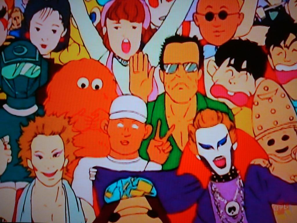 やくるとずの１個の味で抹茶の茶葉を感じたい キン肉マン極悪超人編の客席 とんねるず アーノルド シュワルツェネッガー はに丸 ムック 忌野清志郎 松山千春 デーモン小暮 山田邦子の姿が確認できる 極悪超人がやたら強かったのはデーモン小暮の