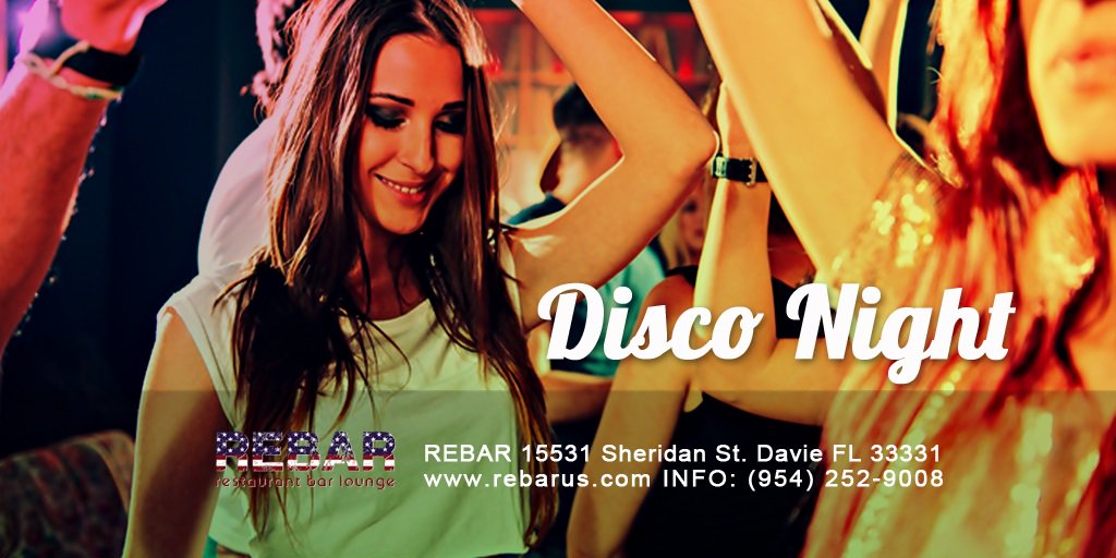 EVERY Saturday join us @ 5PM for #HappyHour and stay for great music with our #DiscoNights! #ReBarVibes