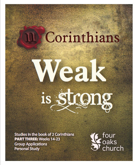 fouroaksklrn's tweet photo. The new 2 Corinthians Sermon Guides are here! Pick yours up at church tomorrow. #weakisstrong https://t.co/9n7P2wub0Q