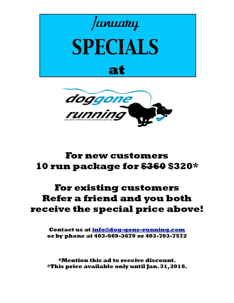 DogGoneRunning1's tweet image. Dog Gone Running under new ownership!! Check out these specials!  #yycdogs #yycrunners #dogswhorun #runnerswithdogs