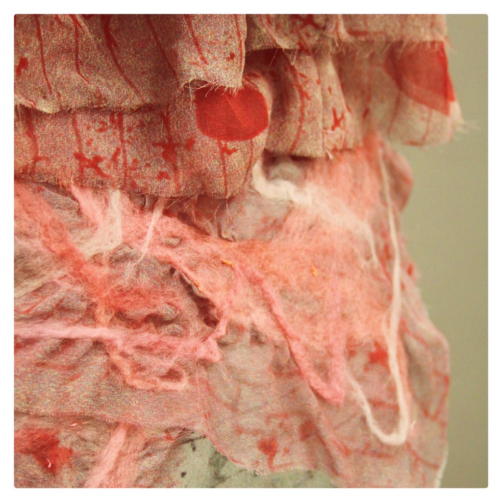 katebruce4's tweet photo. Sneak peek of a piece from my collection. Nuno-felting is a great way to add texture to a garment. #fashion #design https://t.co/zrYtd3G8C5