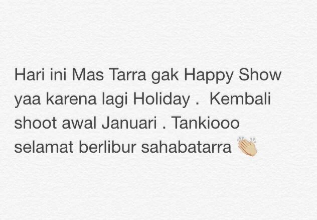 FYI sahabatarra , dibaca yaa Dan jangan lupa nanti siang kita ramein Twitter , siap gak nih ramein twitter ST ?