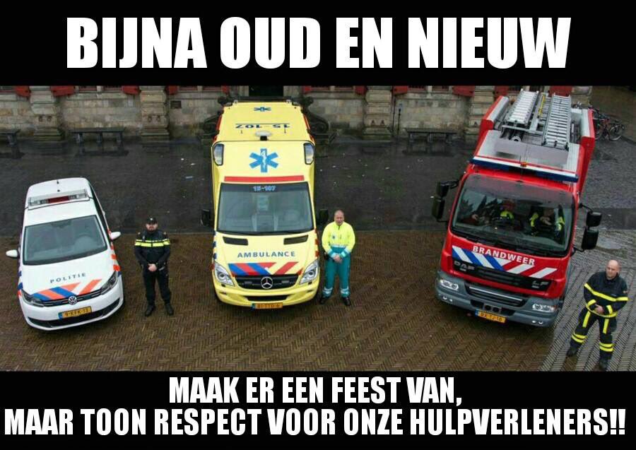 willemgradisen's tweet photo. De jaarwisseling komt eraan:houdt het gezellig voor iedereen.Ook voor degenen die (moeten) werken en anderen helpen. https://t.co/bdLqZEnLHc