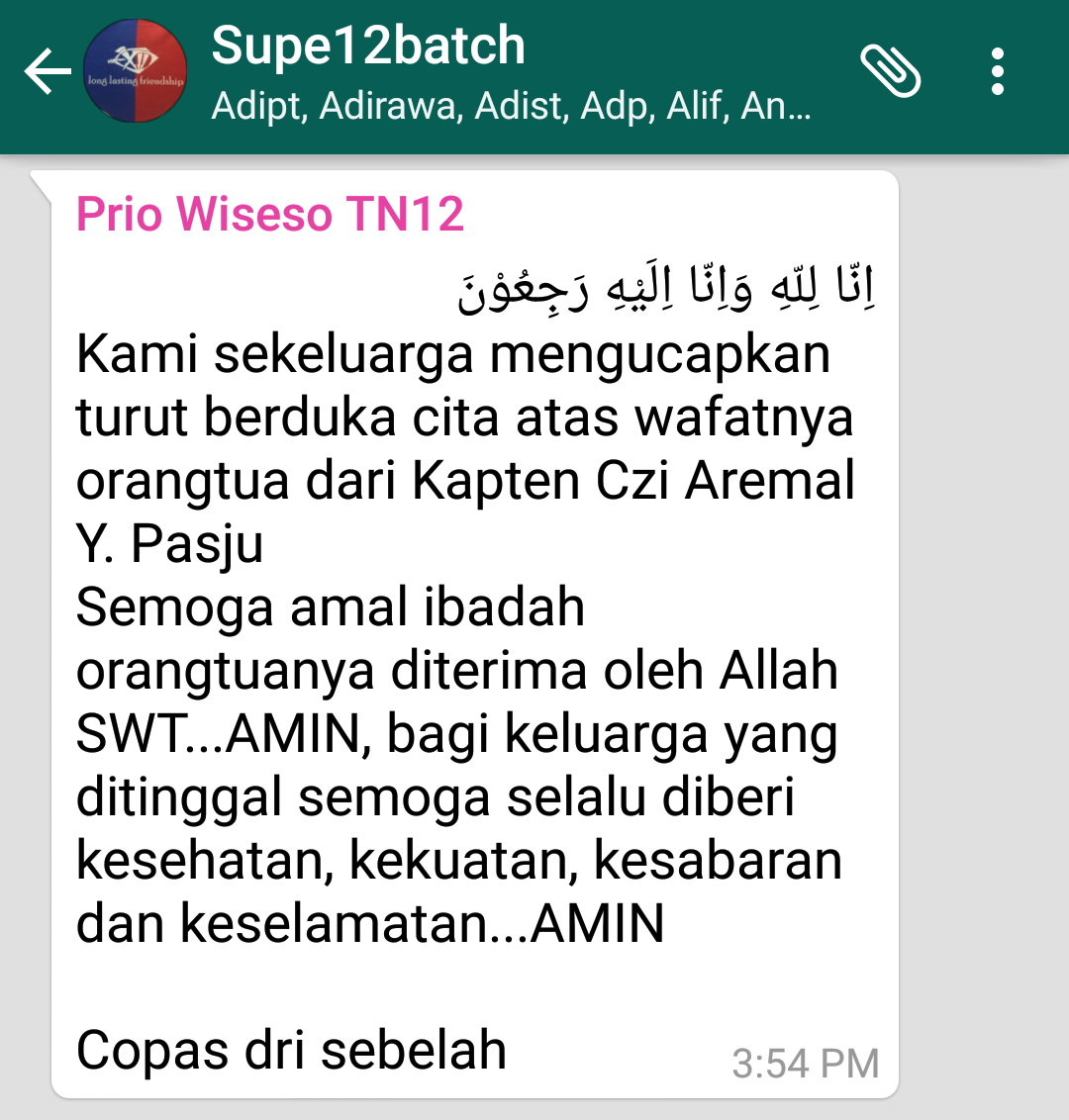 superbatch12's tweet photo. Innalillahi, kabar duka dari rekan Aremal https://t.co/fJyLoKd3X7