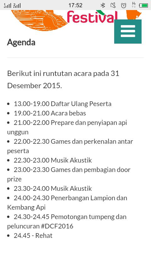 Ini jadwal acara tgl 31 Des 2015