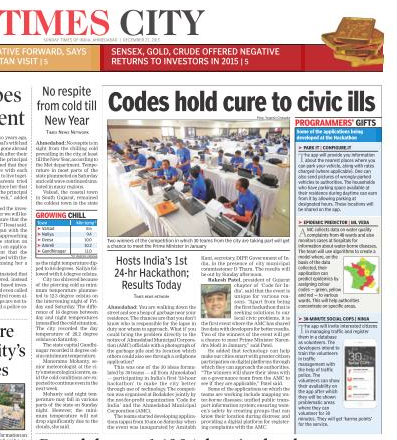 IndiaHackathon's tweet photo. "Codes hold cure to civic ills" - @timesofindia https://t.co/ctIaqG6Y6Q #CodeForAhmedabad https://t.co/N42yvw01nr