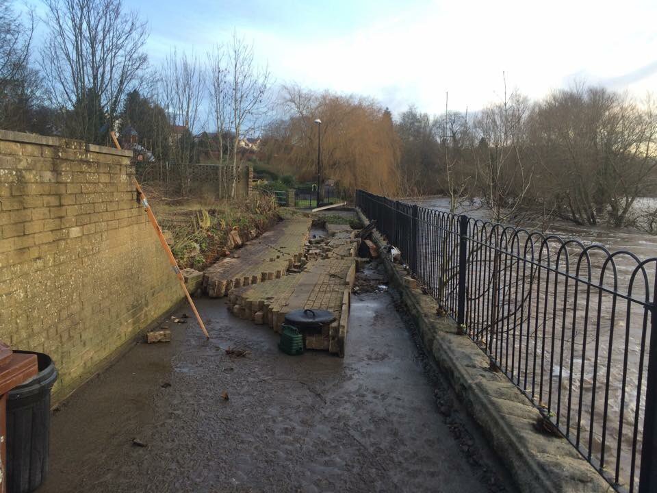 ForFoxSocks's tweet photo. More damage in Otley park. #floods #otley https://t.co/W5LWUkhDrr