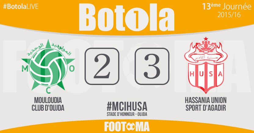 FOOTOMA's tweet photo. 🕘 90' TERMINÉ ! #MCOHUSA
#BotolaLIVE MCO 2-3 HUSA https://t.co/u8qvYYEeBm
