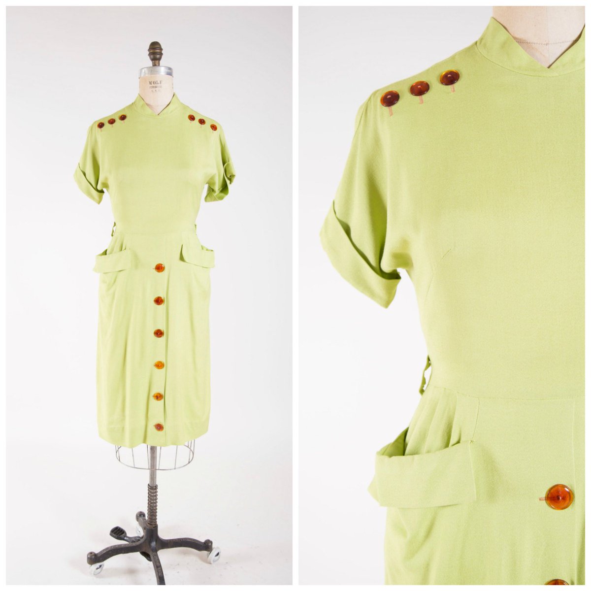 50s Vintage Dress Lime Green Rayon Linen Vintage 1950s Sheath Dress… etsy.com/listing/258929… #Etsy #50sCocktailDress
