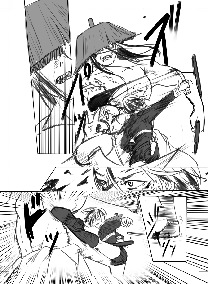 これまだ薬研くんに腐った目線を送ってなかったころに描いたやつなんだけどすごいなんていうか、雌化させてしまっているのをマジで軌道修正したい これくらいにもどしたい… 