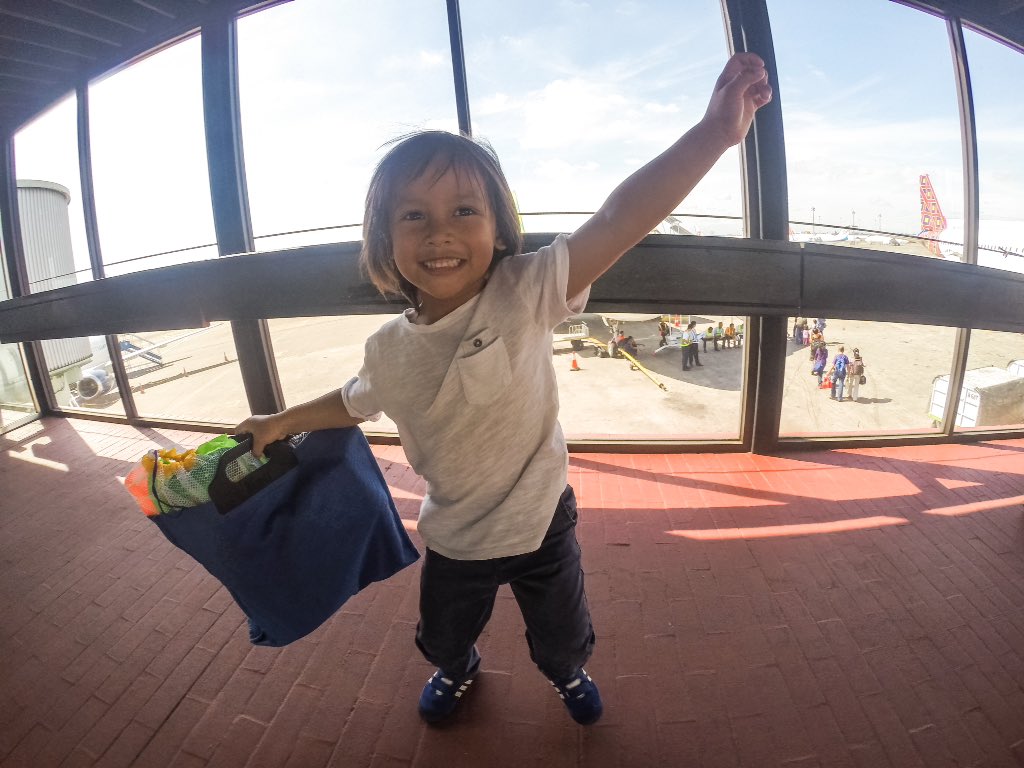 Yeah we off to holiday kiddo 😊😘