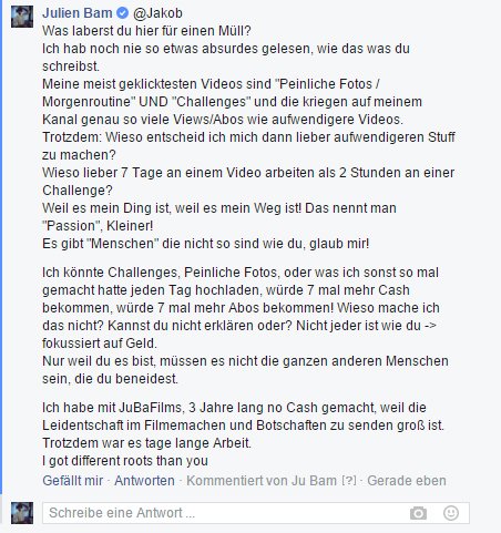 Das ist meine Antwort an die Person bei Facebook, die meint, ich sei "Geldgeil".