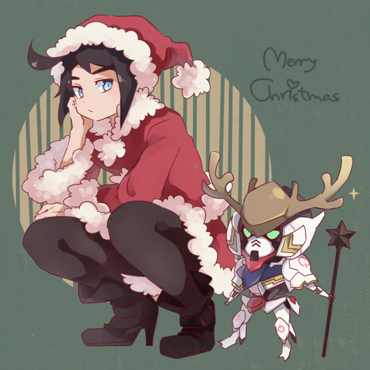 eiri00d5's tweet photo. 今更だけどクリスマス三日月オーガス子ちゃん描けたから上げとく🎅 https://t.co/AWLNKpr5Pr