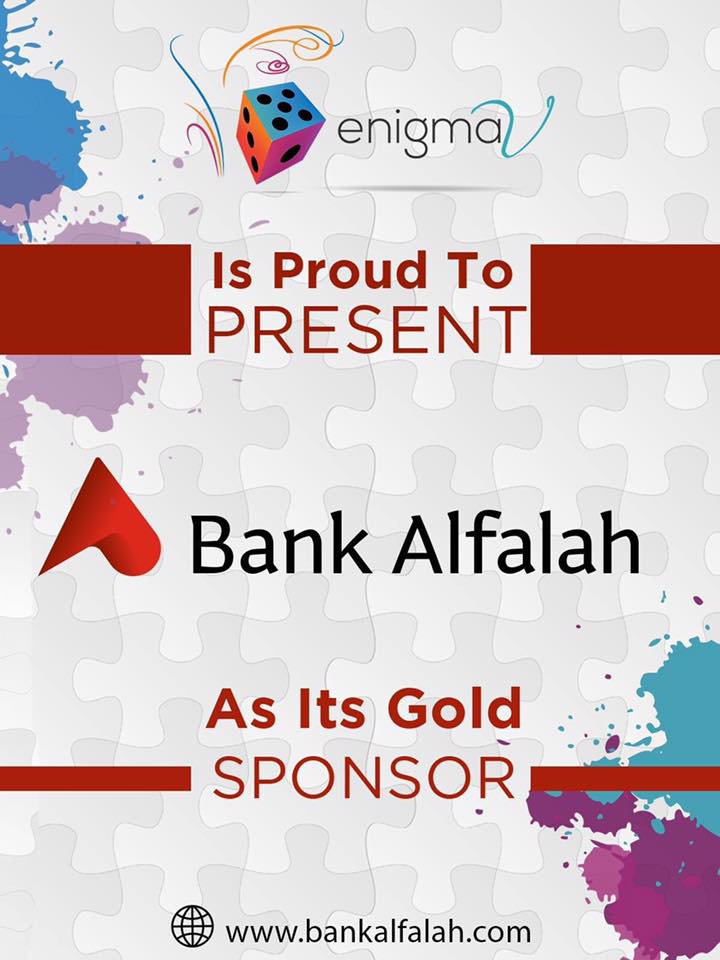 IBAEnigma6's tweet photo. ENIGMA V IS PROUD TO PRESENT ITS GOLD SPONSOR- Bank Al Falah!! https://t.co/MEXrH9CqUY
