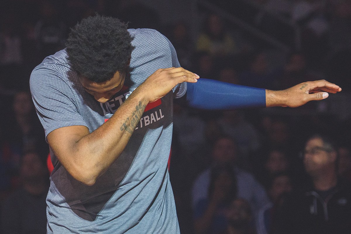 DetroitPistons's tweet photo. Andre Drummond with FIVE 20-20 games this season. You know what to do - RT to #NBAVote! #PistonsAllStar https://t.co/VIJXuPblfr