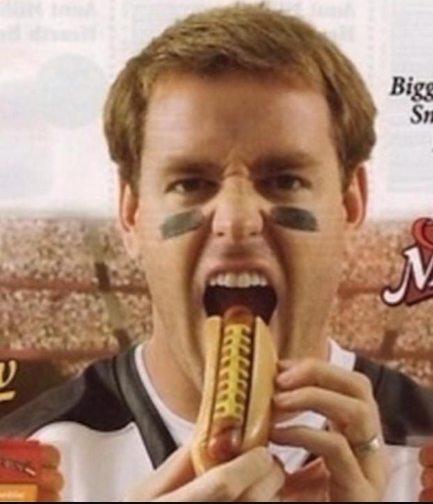 Happy birthday Carson Palmer! May you eat up the GB Defense like just like this hotdog 