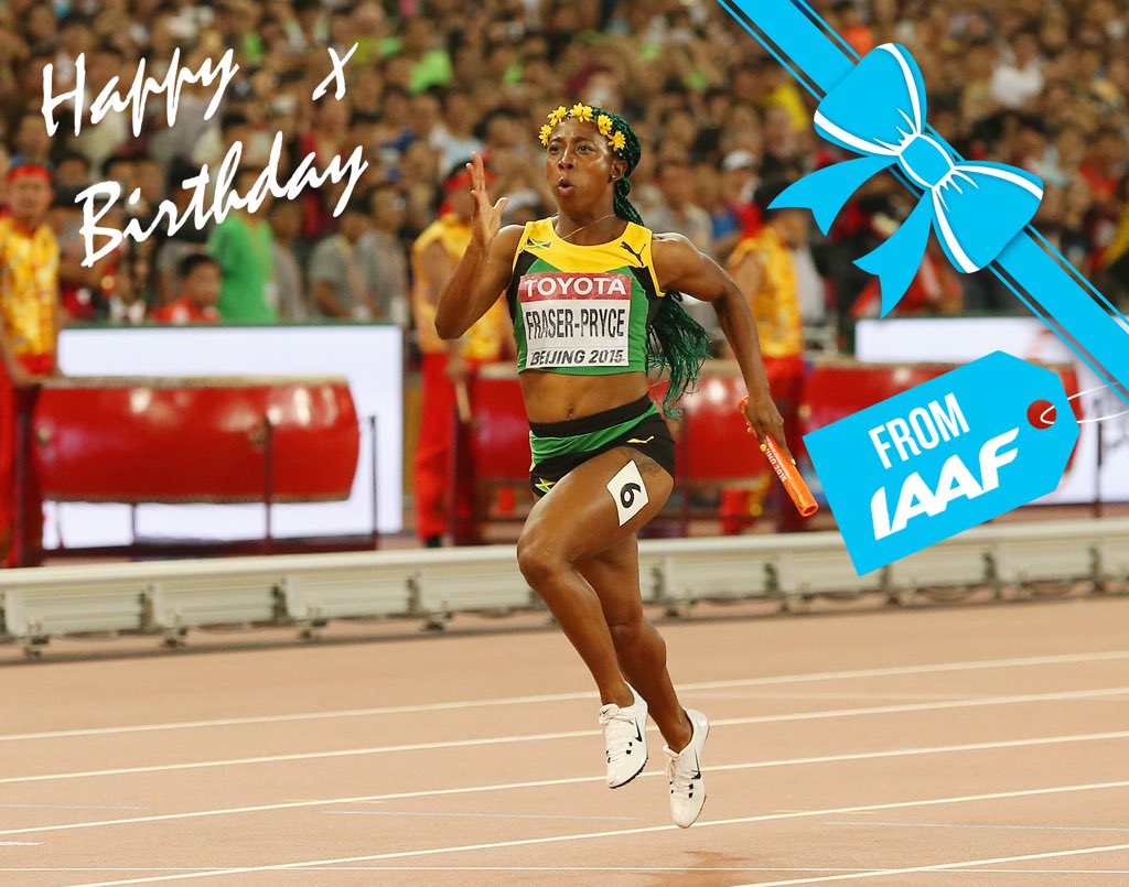  Happy birthday to 7-time world champion and 2-time Olympic 100 m champion Shelly-Ann Fraser-Pryce 