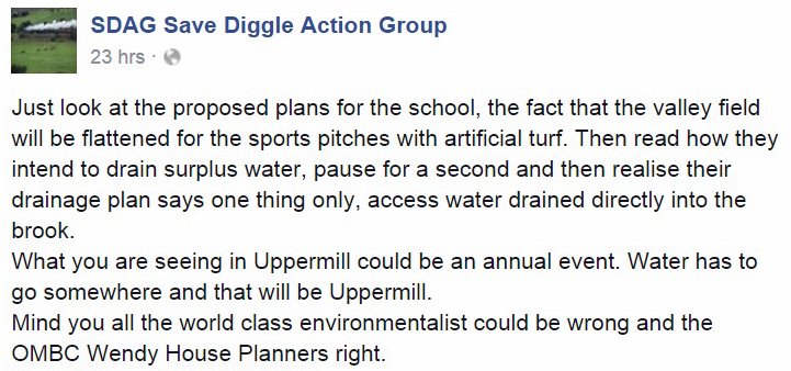SaveDiggle's tweet image. 'Just look at proposed plans for the school.Then read how they intend to drain surplus water'vimeo.com/150053437