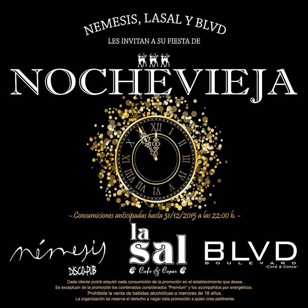¿Y lo próximo?... Nochevieja en #MedinadelCampo <a href="/BLVDcafeycopas/">Boulevard Cafe&Copas</a> @LaSalCafeycopas <a href="/NEMESISMDC1/">NÉMESIS DISCO PUB</a> 
➕😀🎉🍇🍾