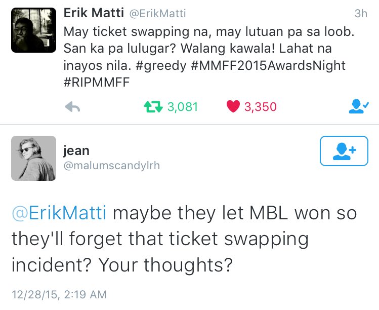 faye_andrada's tweet photo. Was backreading tweets of Direk Erik Matti. Then this.
😳
Don't forget ADN.
#ALDUBBestOf2015
#NoToMMFFTicketSwapping https://t.co/ERT7aNL28h