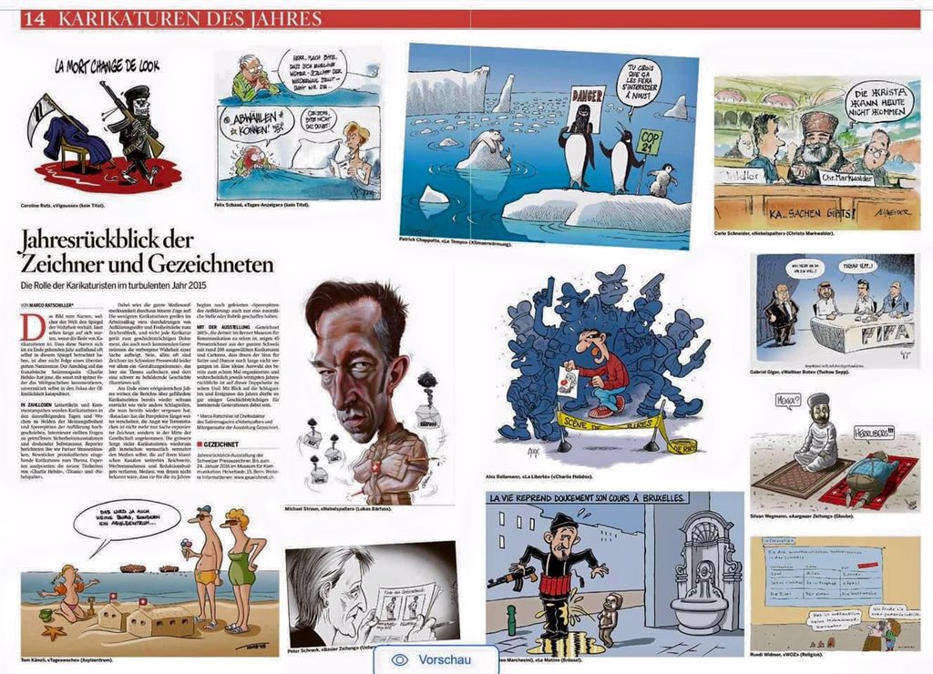 gigalcartoons's tweet photo. 12 #Karikaturen des Jahres in der #Schweiz am Sonntag #gezeichnet #2015 #Cartoon #Gigal #TschauSepp #Blatter https://t.co/wecXqKZBv5