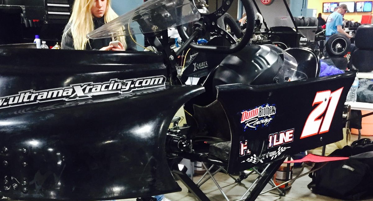 RacingAmerica's tweet image. #Rumble15 King of Concrete winner Brandon Dunn is looking is looking to sweep the clone races again today.