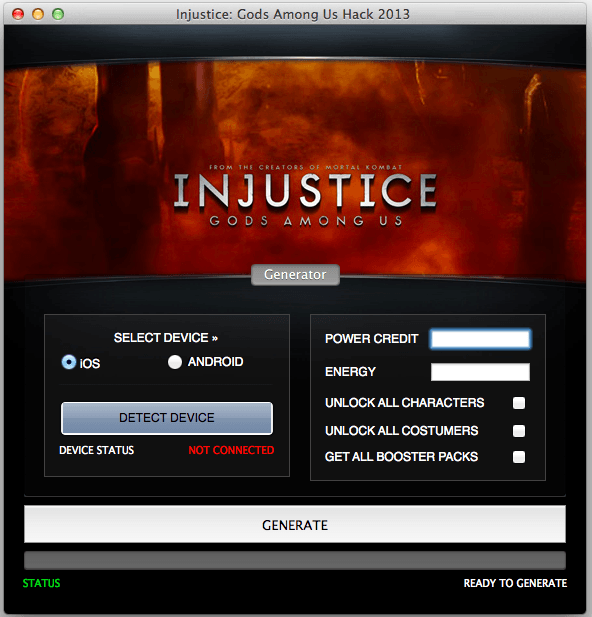 Injustice Gods Among Us hack and cheats for ios and android