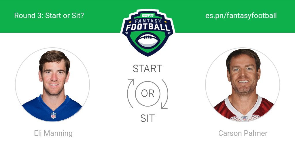 BossBiddles's tweet image. Who should I start this week? Eli Manning or Carson Palmer! @ESPNFantasy #FantasyFootball