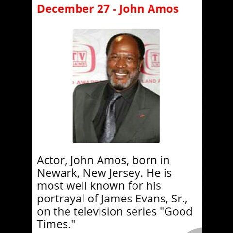 Happy Birthday to John Amos from Norris Brown & the L.T.M. family 