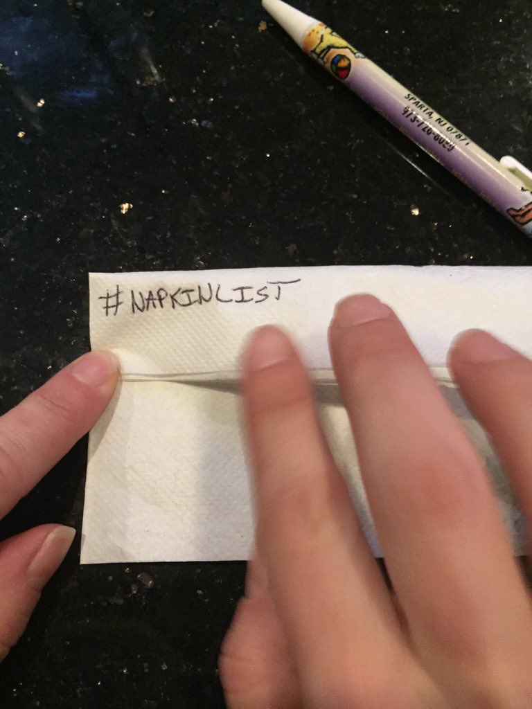 BrianHopatcong's tweet photo. #napkinlist https://t.co/Z5Mfphhz5b
