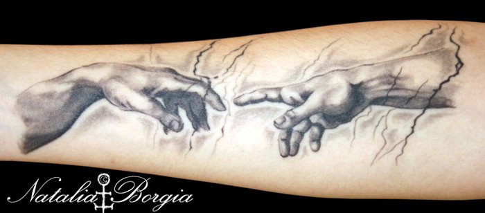 michelangelo hand tattoo
