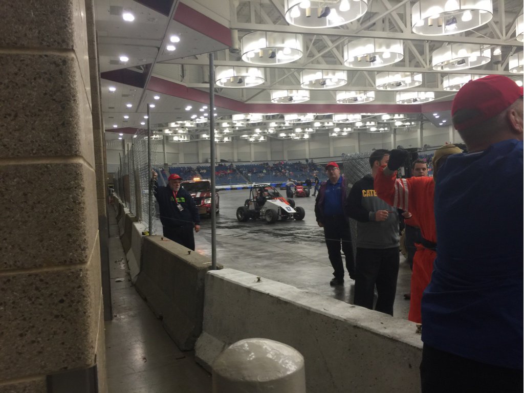 RacingAmerica's tweet image. #Rumble15: Track officials and teams are hard at work repairing damage after a wild incident on the backstretch.