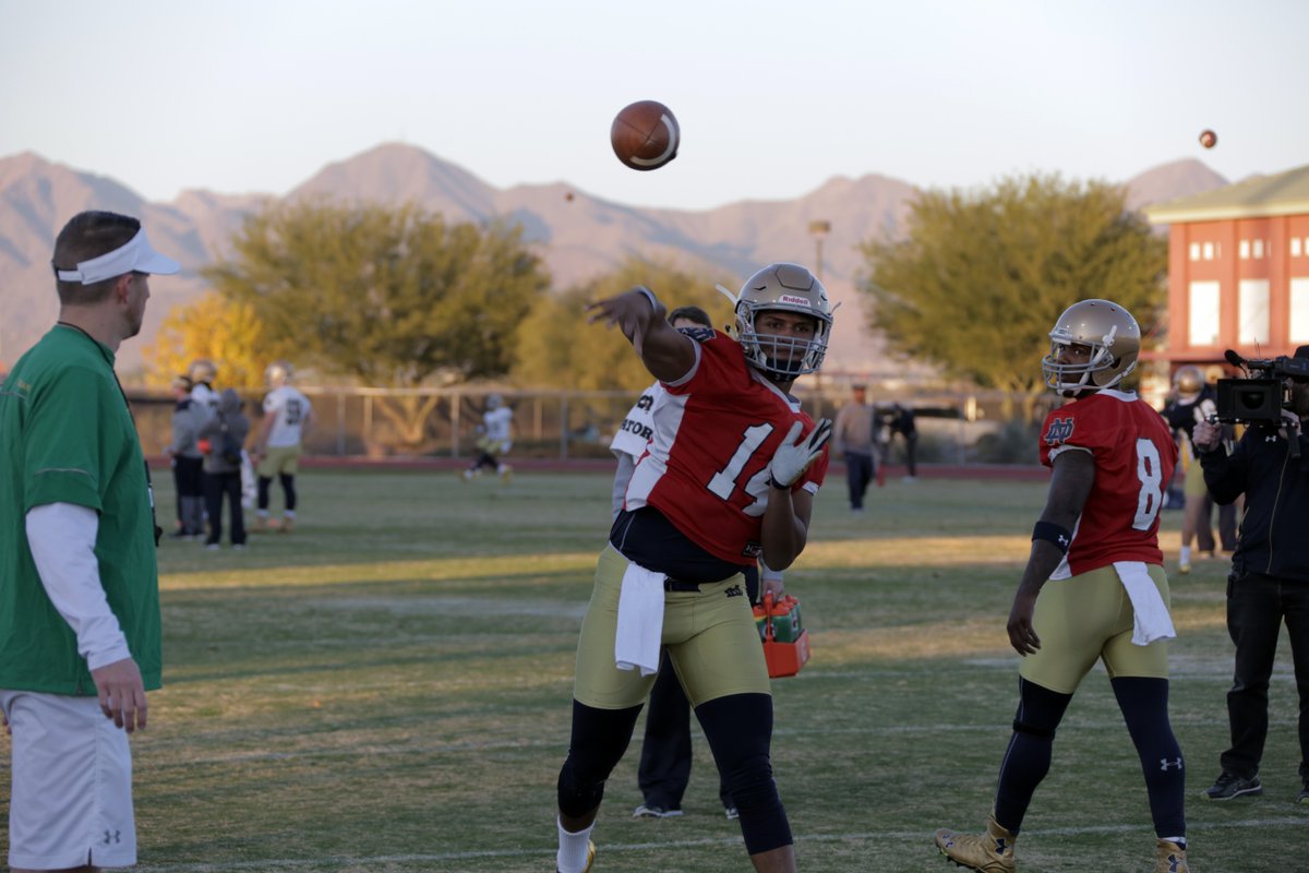 NDFootball's tweet photo. First day of practice in Phoenix is in the books. 

#BeatOSU #FiestaBowl https://t.co/KLdEGcw3P4