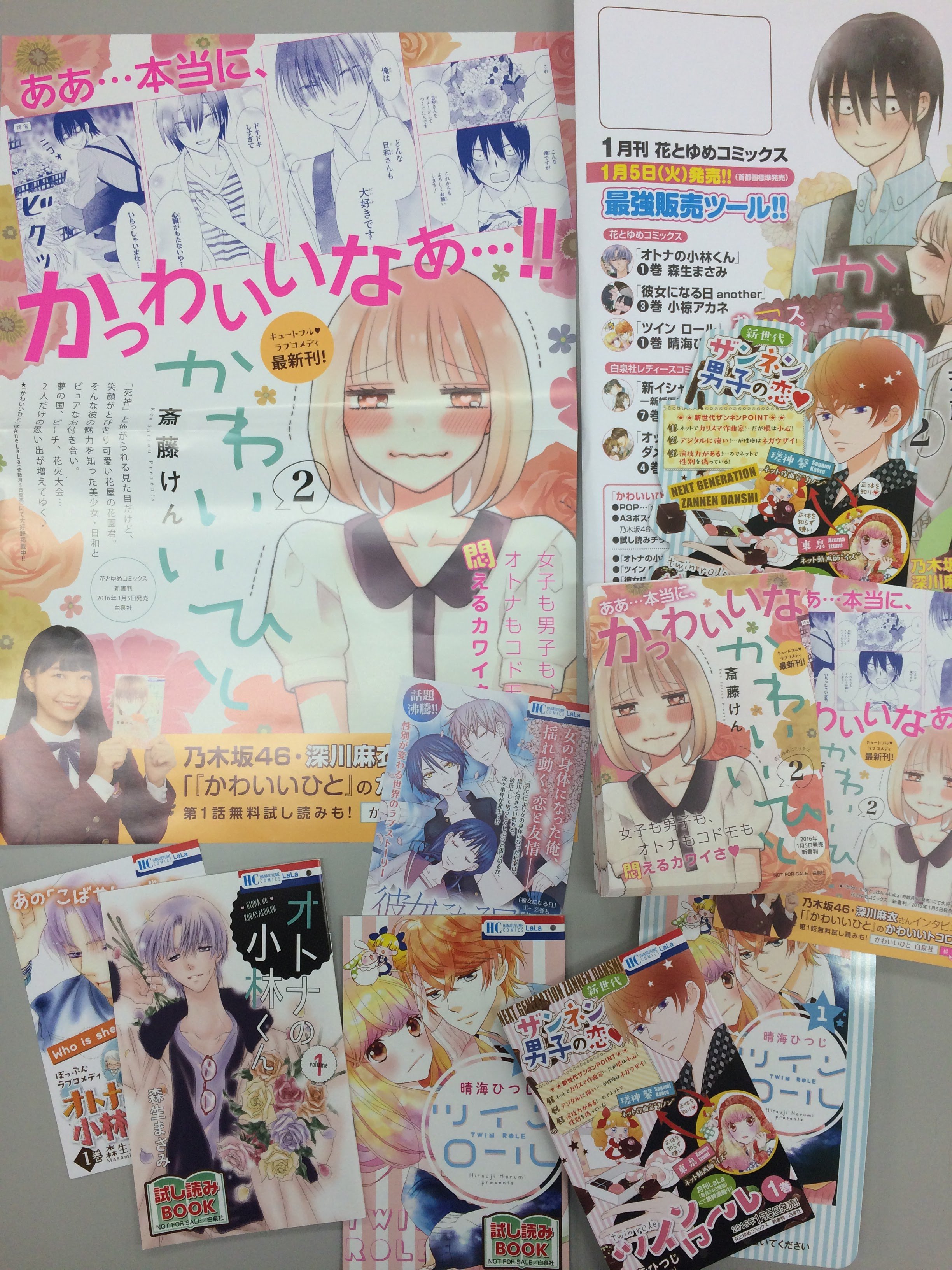 Lala編集部 1 5発売ｈｃ宣伝物 1月は かわいいひと ２巻 オトナの小林くん １巻 彼女になる日another 3巻 ツイン ロール １巻の宣伝物を作成しました コミックスを探す目印にどうぞ T Co Cz0wdnl0wk Twitter