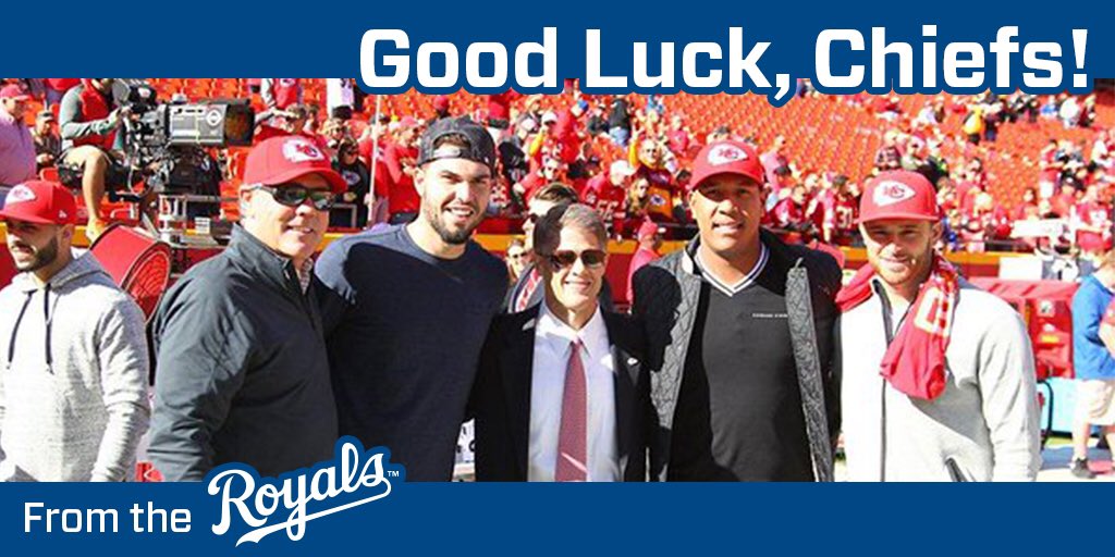 Royals's tweet photo. What a time for Kansas City! Congrats to the @Chiefs and good luck in the playoffs!! https://t.co/qD4KTcxWao
