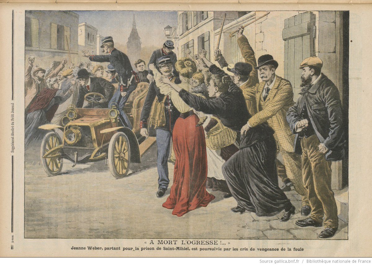 OldFrenchCrime's tweet image. “Death to the ogress!” The crowd tries to lynch serial child murderess Jeanne Weber, 1908 bit.ly/1PqSvLu