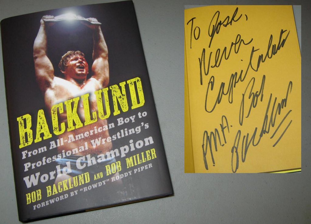 JWsWrestlingMem's tweet photo. Signed Bob Backlund Autobiography #WWWF #MrBacklund #PMA #PrincetonMinnesota #WWE https://t.co/ejC2lHP4Wp https://t.co/JswGTdo37W