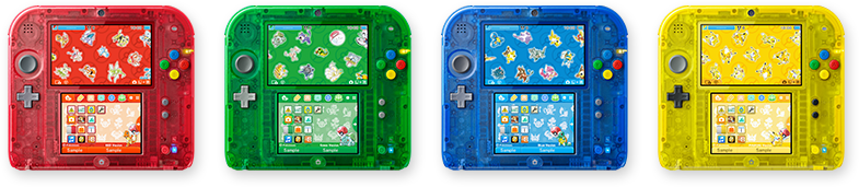 verge's tweet photo. The Nintendo 2DS is coming to Japan in four gorgeous Pokémon-themed colors https://t.co/BmTsZcCLQ9 https://t.co/wfQtfs4qVY