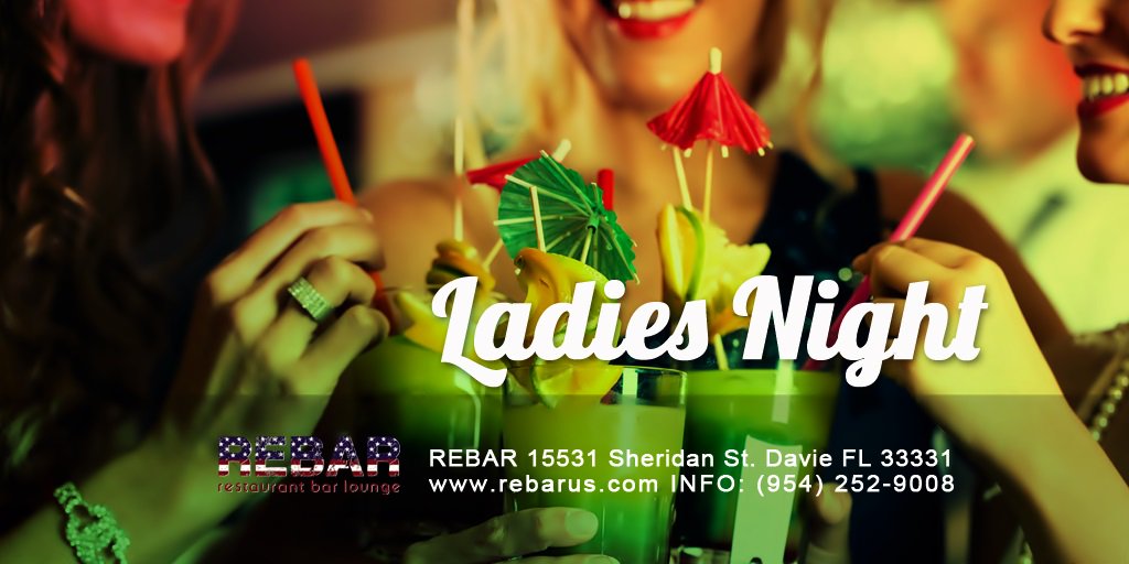 On Thursdays ladies are our stars! Drink all night and have a great time in your favorite spot of #Davie #ReBarVibes