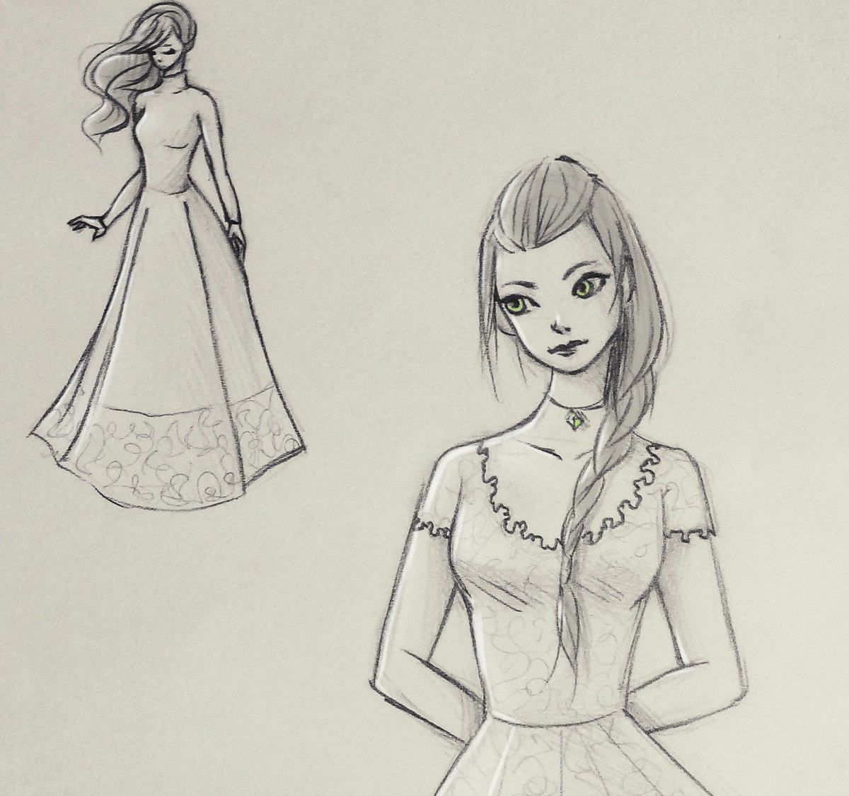 sketches of girls dresses