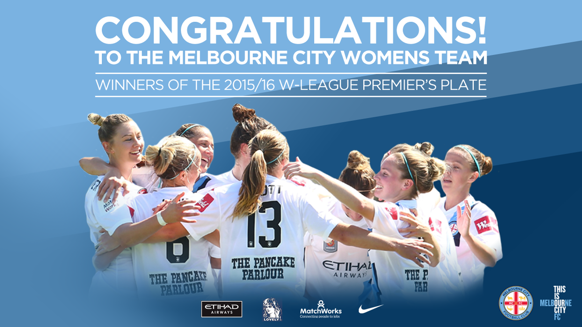 Congratulations to @MelbCityWFC, taking out the <a href="/WLeague/">W-League</a> Premiership! 

10 from 10 &amp; now for the finals!! #together