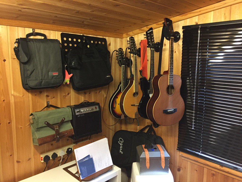 TrevorRWarduk's tweet photo. The music corner in the shed. All I need now is to learn how to play them better 😀
#musicandcoding https://t.co/dv1cYUq9ie