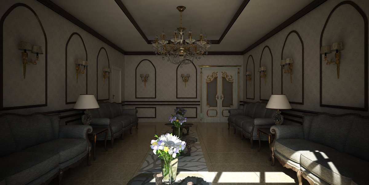 Visualizer3's tweet image. Day scene 3D majlis design