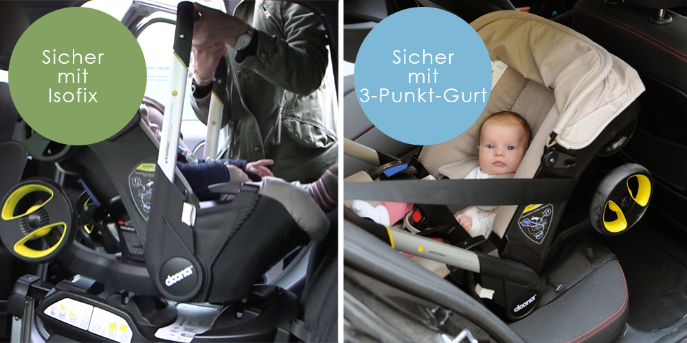 DoonaGER's tweet photo. Ob mit ISOFIX-Base oder 3-Punkt-Gurt, ob im eigenen Auto oder z.B. im Taxi - Mit Doona sicher ans Ziel https://t.co/SAVEyJ4Q2W